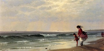 風景 Painting - アット・ザ・ショアのモダンなビーチサイド アルフレッド・トンプソン・ブリチャー